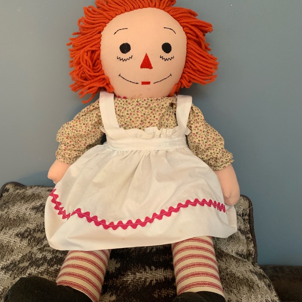 Rare Vintage Raggedy Ann Doll Belly Says Jilly